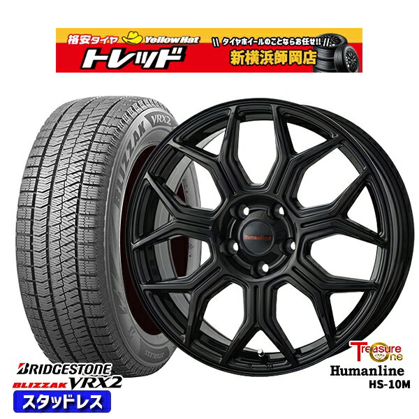 205/55R16 アクセラ リーフ 2023年製 ブリヂストン VRX2 トレジャーワン ヒューマンライン HS10M BK 16インチ 6.5J 5H114.3 新品 スタッドレス1台分4本セット