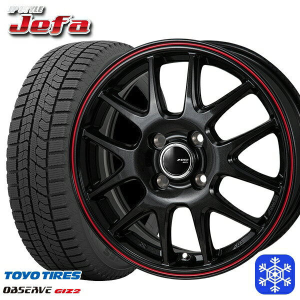 165/55R14 モコ ルークス 2022〜2023年製 トーヨー オブザーブ ギズ2 MONZA JPスタイル ジェファ BK 14インチ 4.5J 4H100 スタッドレスタイヤホイール4本セット