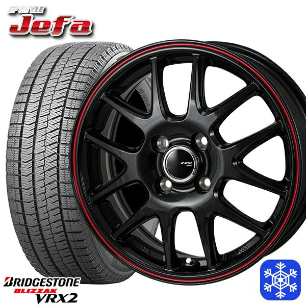 155/65R14 N-BOX タント 2023〜2024年製 ブリヂストン ブリザック VRX2 MONZA JPスタイル ジェファ BK 14インチ 4.5J 4H100 スタッドレスタイヤホイール4本セット