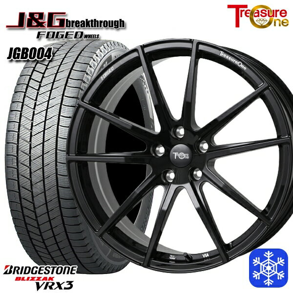 BMW G26 i4 G26 G30/G31 G15用 245/40R19 2024〜2025年製 ブリヂストン ブリザック VRX3 トレジャーワン 鍛造 J&G ブレイクスルー JGB004 ブラック 19インチ 8.0J 5H112 +30 新品 スタッドレス1台分4本セット