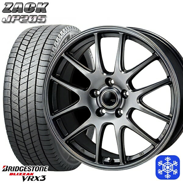 【取付対象】215/45R17 プリウス レガシィ 2022〜2023年製 ブリヂストン ブリザック VRX3 MONZA ZACK ザック JP205 ブラックシルバー 17インチ 7.0J 5穴 100 スタッドレスタイヤホイール4本セット 送料無料