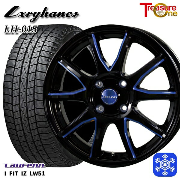 185/55R15 ノート マーチ デミオ 2022年製 ラウフェン LW51 トレジャーワン ラグジーヘインズ LH015 BK/BL 15インチ 5.5J 4H100 スタッドレスタイヤホイール4本セット