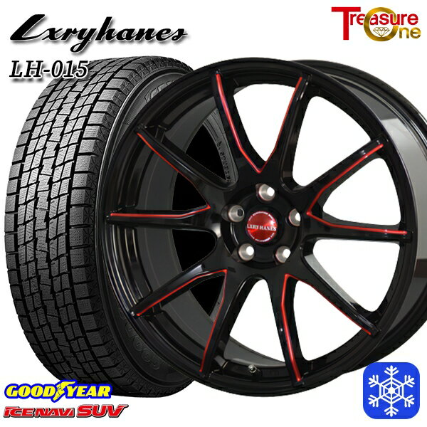 235/60R18 レクサスRX 2022〜2023年製 グッドイヤー アイスナビSUV トレジャーワン ラグジーヘインズ LH015 BK/RED 18インチ 7.0J 5H114.3 スタッドレスタイヤホイール4本セット