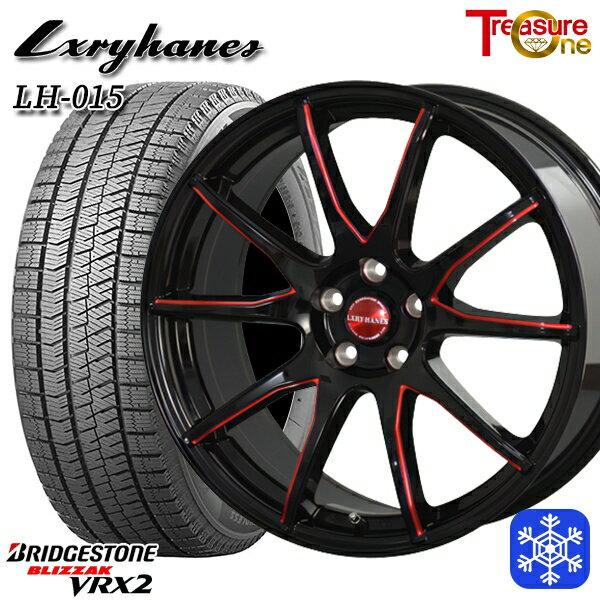 215/50R17 マツダ3 セレナ 2023〜2024年製 ブリヂストン ブリザック VRX2 トレジャーワン ラグジーヘインズ LH015 BK/RED 17インチ 7.0J 5H114.3 スタッドレスタイヤホイール4本セット