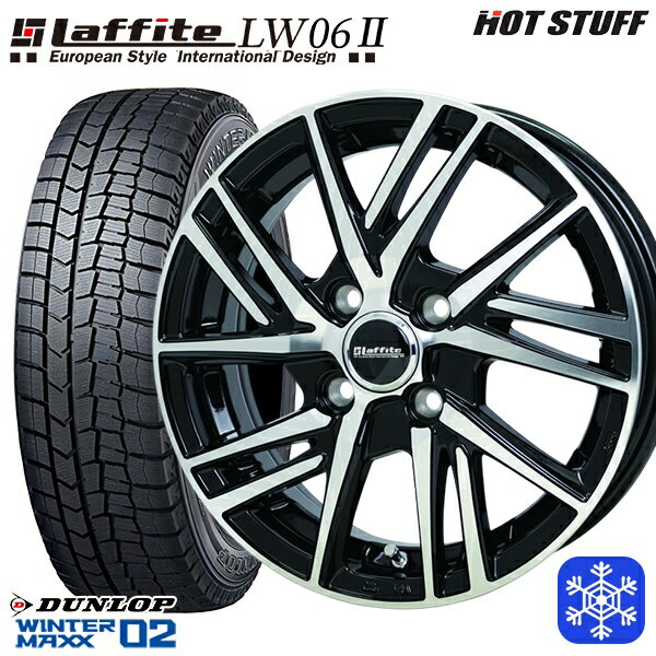 185/65R15 アクア ノート フィット 2024〜2025年製 ダンロップ ウィンターマックス WM02 HotStuff ラフィット LW06-2 BK/P 15インチ 5.5J 4H100 新品 スタッドレス1台分4本セット