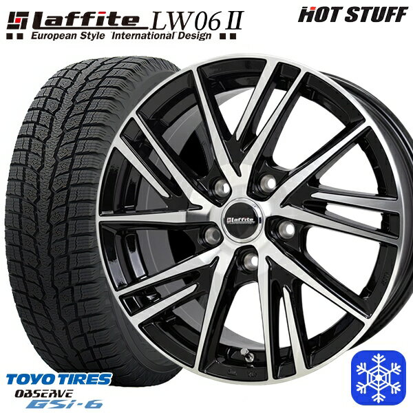 215/70R16 100Q デリカD5 2022〜2023年製 トーヨー オブザーブ GSi-6 HotStuff ラフィット LW06-2 BK/P 16インチ 6.5J 5H114.3 114.3 新品 スタッドレス1台分4本セット