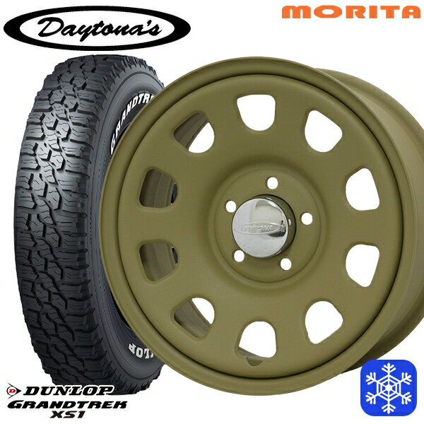 215/70R16 100/97N デリカD5 2024〜2025年製 ダンロップ グラントレック XS1 ホワイトレター MRT DAYTONA'S G2 デイトナズ マットサンドベージュ 16インチ 7.0J 5H114.3+33 新品 スタッドレス1台分4本セット