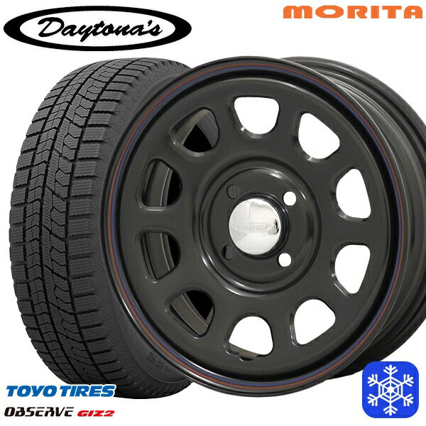 155/65R14 N-BOX タント 2023〜2024年製 トーヨー オブザーブ ギズ2 MRT DAYTONA'S G2 デイトナズ ブラック 14インチ 5.0J 4H100+42 新品 スタッドレス1台分4本セット