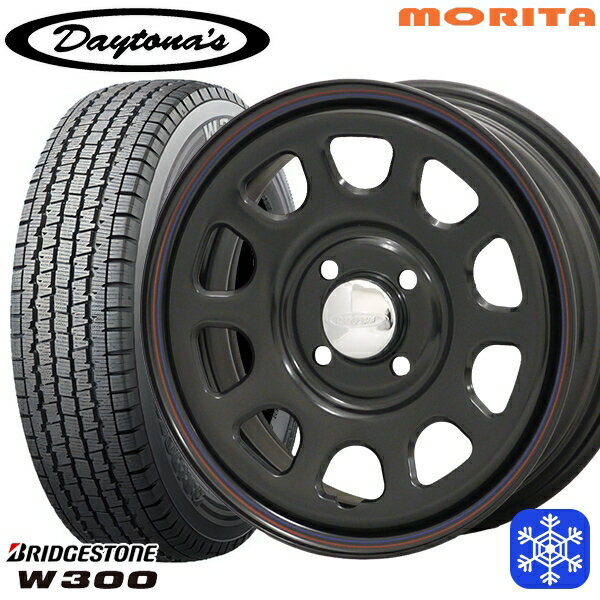 145/80R12 80/78N 2024〜2025年製 ブリヂストン W300 MRT DAYTONA'S G2 デイトナズ ブラック 12インチ 4.0J 4H100+42 新品 スタッドレス1台分4本セット