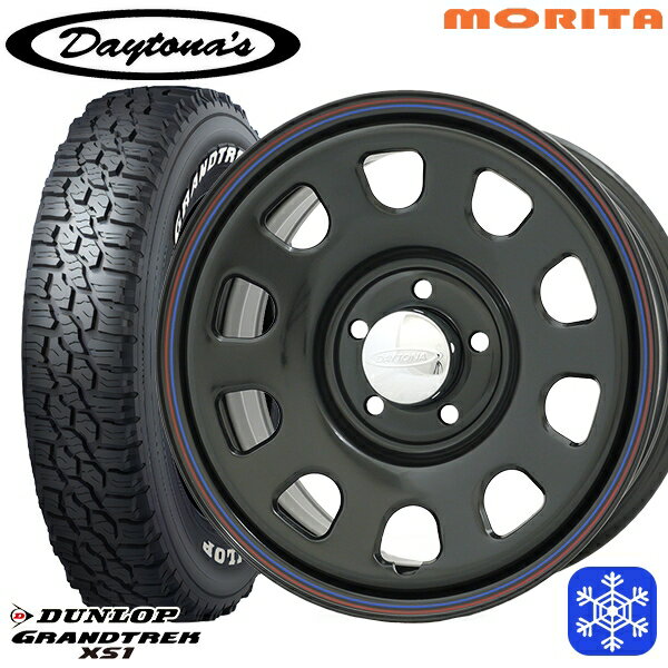 215/70R16 100/97N デリカD5 2024〜2025年製 ダンロップ グラントレック XS1 ホワイトレター MRT DAYTONA'S G2 デイトナズ ブラック 16インチ 7.0J 5H114.3+33 新品 スタッドレス1台分4本セット