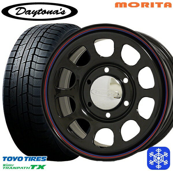 215/65R16 98Q ハイエース ※車検非対応 2024〜2025年製 トーヨー ウィンター トランパス TX MRT DAYTONA'S G2 デイトナズ ブラック 16インチ 6.5J 6H139.7+33/+45 新品 スタッドレス1台分4本セット