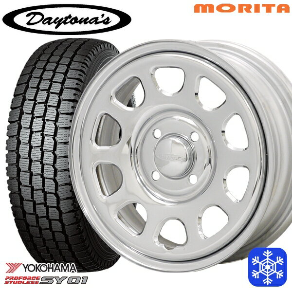 145/80R12 80/78N 2024〜2025年製 ヨコハマ SY01 MRT DAYTONA'S G2 デイトナズ クローム 12インチ 4.0J 4H100+42 新品 スタッドレス1台分4本セット