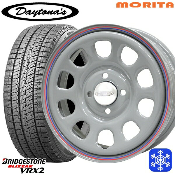 [特別クーポン対象商品]165/60R15 ハスラー ソリオ 2023〜2024年製 ブリヂストン ブリザック VRX2 MRT DAYTONA'S G2 デイトナズ グレー 15インチ 5.0J 4H100+45