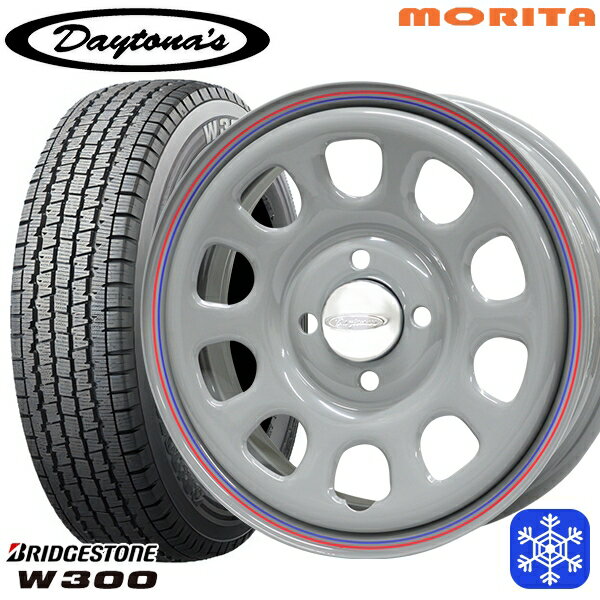145/80R12 80/78N 2024〜2025年製 ブリヂストン W300 MRT DAYTONA'S G2 デイトナズ グレー 12インチ 4.0J 4H100+42 新品 スタッドレス1台分4本セット