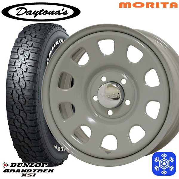 215/70R16 100/97N デリカD5 2024〜2025年製 ダンロップ グラントレック XS1 ホワイトレター MRT DAYTONA'S G2 デイトナズ グレー 16インチ 7.0J 5H114.3+33 新品 スタッドレス1台分4本セット