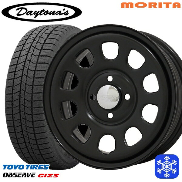 155/65R13 モコ ルークス 2024〜2025年製 トーヨー オブザーブ ギズ3 MRT DAYTONA'S G2 デイトナズ マットブラック 13インチ 4.5J 4H100+40 新品 スタッドレス1台分4本セット