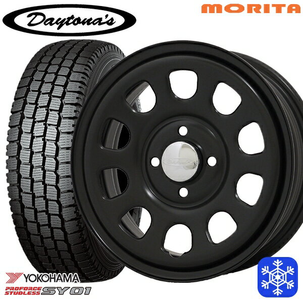 145/80R12 80/78N 2024〜2025年製 ヨコハマ SY01 MRT DAYTONA'S G2 デイトナズ マットブラック 12インチ 4.0J 4H100+42 新品 スタッドレス1台分4本セット