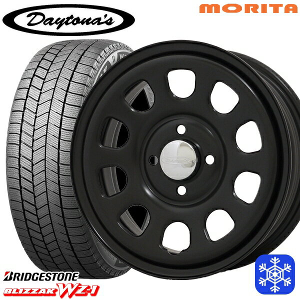 155/70R13 クリッパーリオ スクラムワゴン 2025年製 ブリヂストン ブリザック WZ1 MRT DAYTONA'S G2 デイトナズ マットブラック 13インチ 4.5J 4H100+40 新品 スタッドレス1台分4本セット