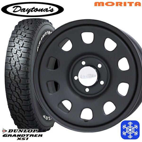 215/70R16 100/97N デリカD5 2024〜2025年製 ダンロップ グラントレック XS1 ホワイトレター MRT DAYTONA'S G2 デイトナズ マットブラック 16インチ 7.0J 5H114.3+33 新品 スタッドレス1台分4本セット
