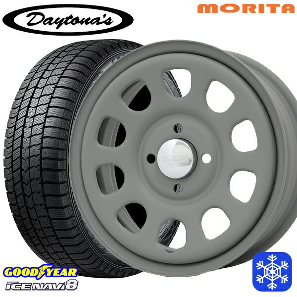165/60R15 ハスラー ソリオ 2024〜2025年製 グッドイヤー アイスナビ8 NAVI8 MRT DAYTONA'S G2 デイトナズ マットグレー 15インチ 5.0J 4H100+45 新品 スタッドレス1台分4本セット