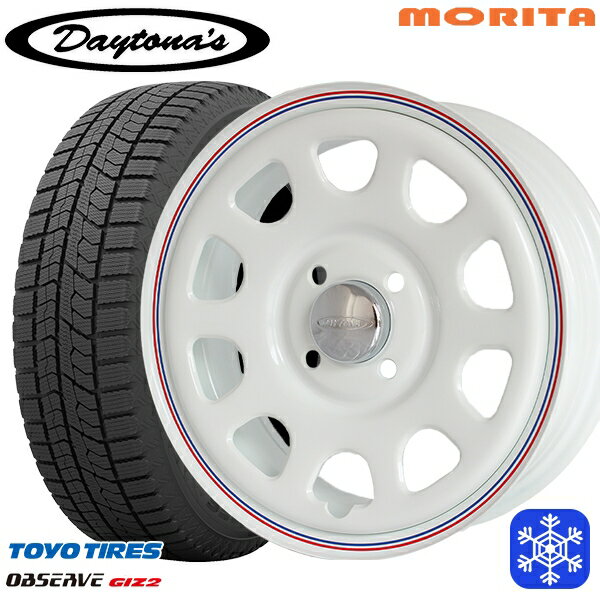 155/65R14 N-BOX タント 2023〜2024年製 トーヨー オブザーブ ギズ2 MRT DAYTONA'S G2 デイトナズ ホワイト 14インチ 5.0J 4H100+42 新品 スタッドレス1台分4本セット