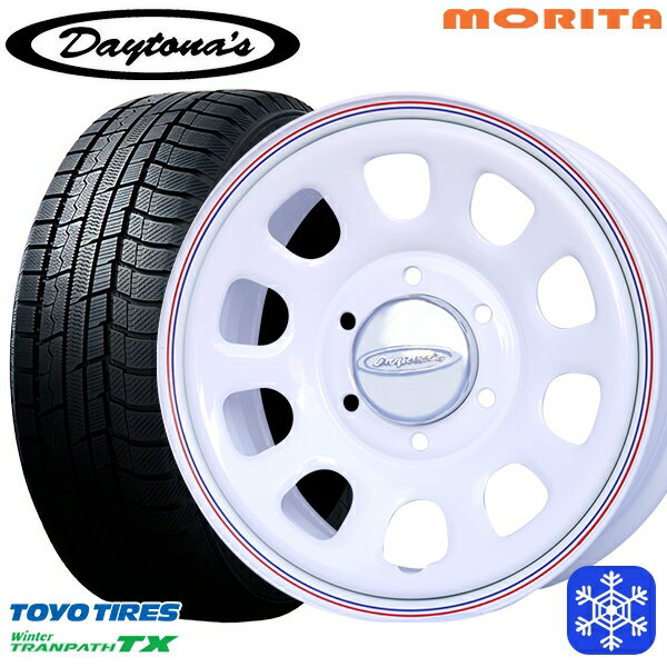 215/65R16 98Q ハイエース ※車検非対応 2024〜2025年製 トーヨー ウィンター トランパス TX MRT DAYTONA'S G2 デイトナズ ホワイト 16インチ 6.5J 6H139.7+33/+45 新品 スタッドレス1台分4本セット