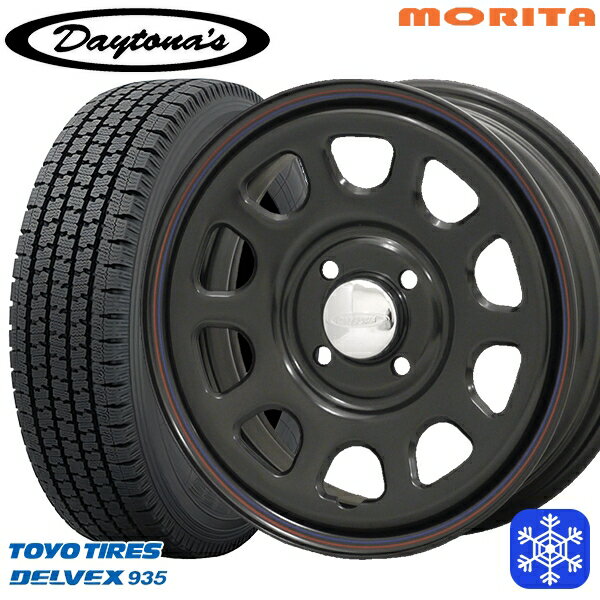 155/80R14 プロボックス サクシード 2021〜2022年製 TOYO トーヨー デルベックス 935 MRT DAYTONA'S デイトナ ブラック 14インチ 6.0J 4H100 スタッドレスタイヤホイール4本セット