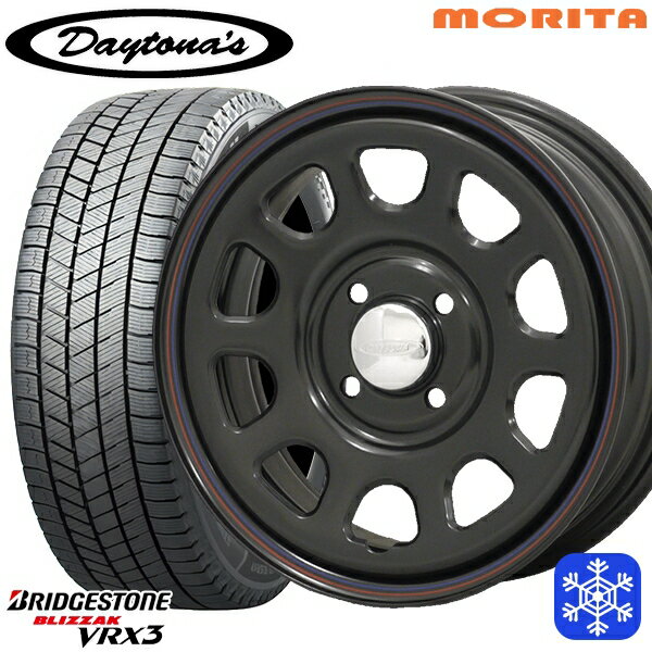 165/55R14 モコ ルークス 数量限定 2021〜2022年製 ブリヂストン ブリザック VRX3 MRT DAYTONA'S デイトナ ブラック 14インチ 5.0J 4H100 スタッドレスタイヤホイール4本セット