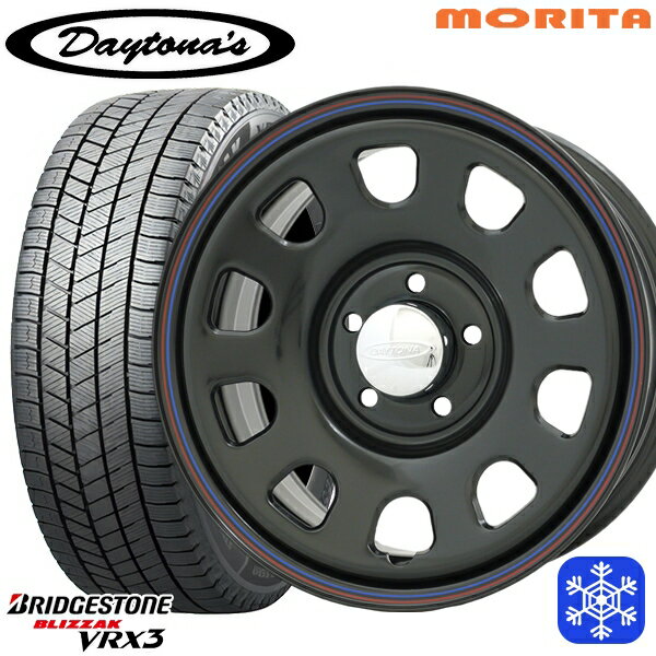 215/70R16 100Q デリカD5 2024〜2025年製 ブリヂストン ブリザック VRX3 MRT DAYTONA'S デイトナ ブラック 16インチ 7.0J 5H114.3 新品 スタッドレス1台分4本セット