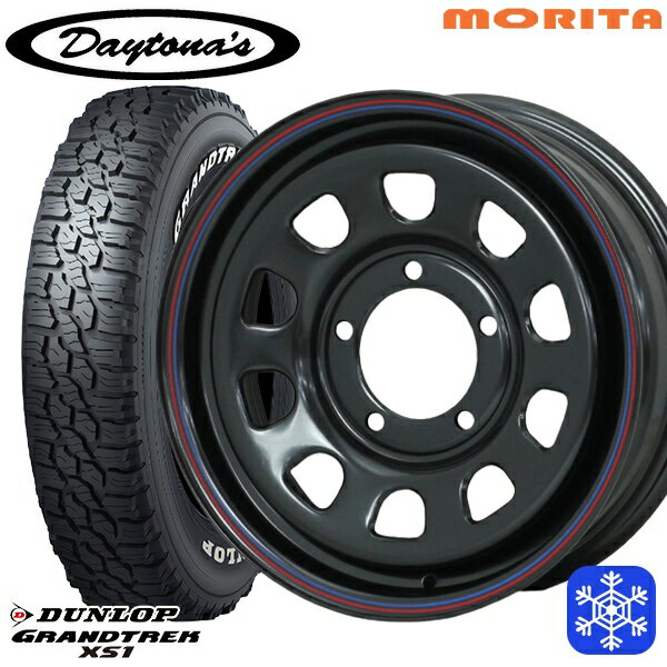 215/70R16 100/97N ジムニーシエラ 2024〜2025年製 ダンロップ グラントレック XS1 ホワイトレター MRT DAYTONA'S デイトナ ブラック 16インチ 6.0J 5H139.7 新品 スタッドレス1台分4本セット