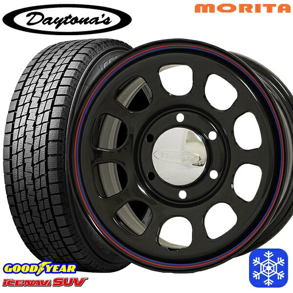 215/60R17 96Q ハイエース ※車検非対応 2022〜2023年製 グッドイヤー アイスナビSUV MRT DAYTONA'S デイトナ ブラック 17インチ 6.5J 6穴 139.7 スタッドレスタイヤホイール4本セット 送料無料