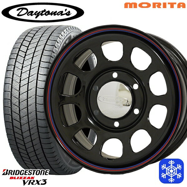 215/65R16 98Q ハイエース ※車検非対応 2024〜2025年製 ブリヂストン ブリザック VRX3 MRT DAYTONA'S デイトナ ブラック 16インチ 6.5J 6H139.7 新品 スタッドレス1台分4本セット