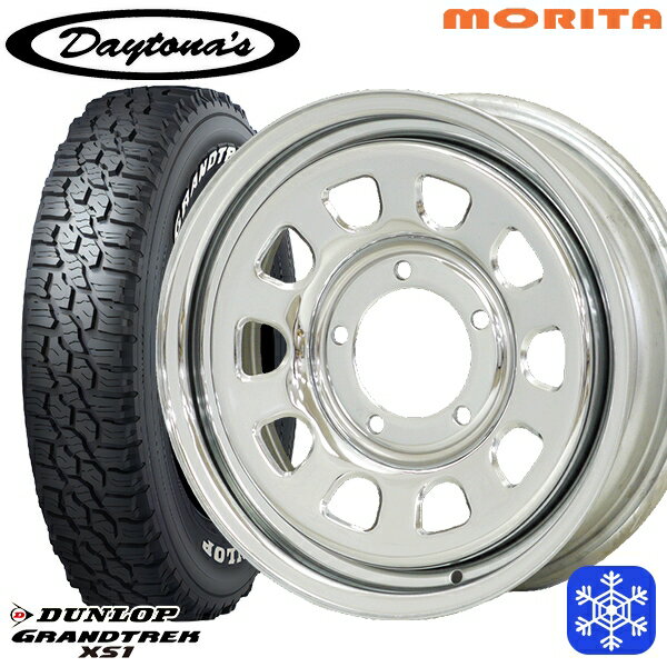 215/70R16 100/97N ジムニー 2024〜2025年製 ダンロップ グラントレック XS1 ホワイトレター MRT DAYTONA'S デイトナ クローム 16インチ 5.5J 5H139.7 新品 スタッドレス1台分4本セット