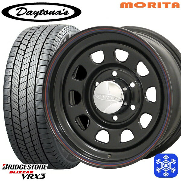 215/60R17 96Q ハイエース ※車検非対応 2024〜2025年製 ブリヂストン ブリザック VRX3 MRT DAYTONA'S デイトナズ ブラック 17インチ 6.5J 6H139.7+38 新品 スタッドレス1台分4本セット