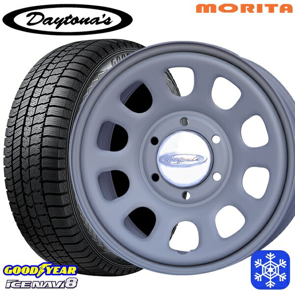 215/60R17 96Q ハイエース ※車検非対応 2024〜2025年製 グッドイヤー アイスナビ8 NAVI8 MRT DAYTONA'S デイトナズ マットグレー 17インチ 6.5J 6H139.7+38 新品 スタッドレス1台分4本セット