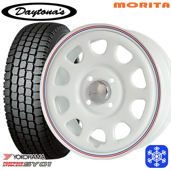 145/80R12 80/78N 2023〜2024年製 ヨコハマ SY01 MRT DAYTONA'S デイトナ ホワイト 12インチ 4.0J 4H100 新品 スタッドレス1台分4本セット
