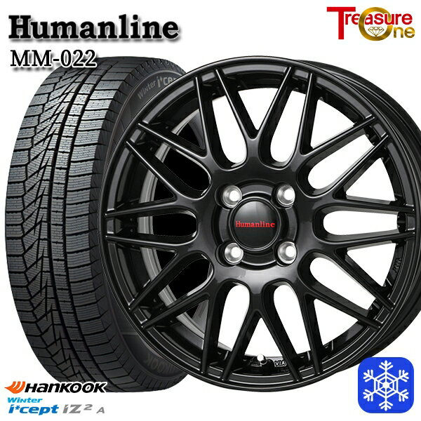 【取付対象】155/65R13 モコ ルークス 2020～2021年製 HANKOOK ハンコック W626 トレジャーワン ヒューマンライン MM022 ブラック 13インチ 4.0J 4H100 スタッドレスタイヤホイール4本セット