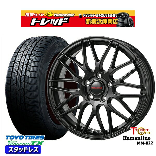 195/60R16 ウィッシュ イスト 2022〜2023年製 トーヨー ウィンター トランパス TX トレジャーワン ヒューマンライン MM022 ブラック 16インチ 6.5J 5H100 スタッドレスタイヤホイール4本セット
