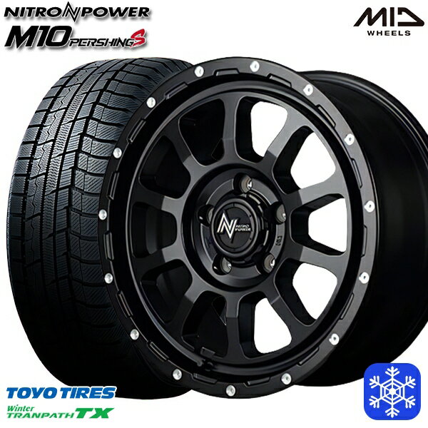 【取付対象】225/65R17 ハリアー RAV4 2022〜2023年製 トーヨー ウィンタートランパス TX MIDナイトロパワーM10パーシング SB 17インチ 7.0J 5穴 114.3 スタッドレスタイヤホイール4本セット 送料無料