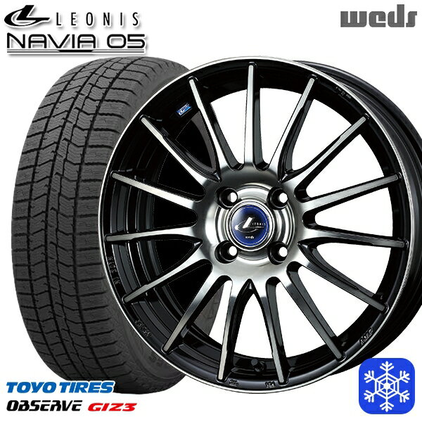 165/55R15 N-BOX タント 2024年製 トーヨー オブザーブ ギズ3 Wedd ウェッズ レオニス ナヴィア05 BPB 15インチ 4.5J 4H100 スタッドレスタイヤホイール4本セット