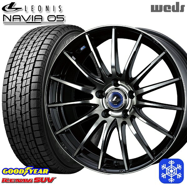 235/70R16 デリカD5 2021〜2022年製 グッドイヤー アイスナビSUV Wedd ウェッズ レオニス ナヴィア05 BPB 16インチ 6.5J 5H114.3 スタッドレスタイヤホイール4本セット