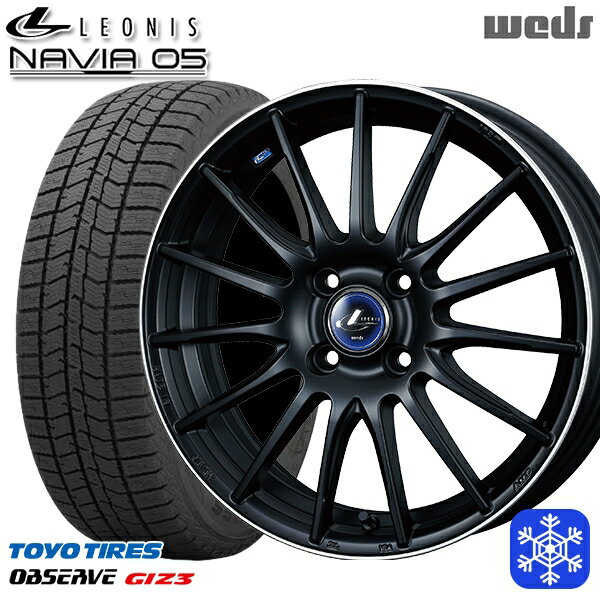 185/60R15 ヤリス ヴィッツ 2024年製 トーヨー オブザーブ ギズ3 Wedd ウェッズ レオニス ナヴィア05 MBP 15インチ 5.5J 4H100 スタッドレスタイヤホイール4本セット