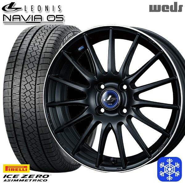 185/60R15 ヤリス ヴィッツ 2022〜2023年製 ピレリ アイスゼロアシンメトリコ Wedd ウェッズ レオニス ナヴィア05 MBP 15インチ 5.5J 4H100 スタッドレスタイヤホイール4本セット