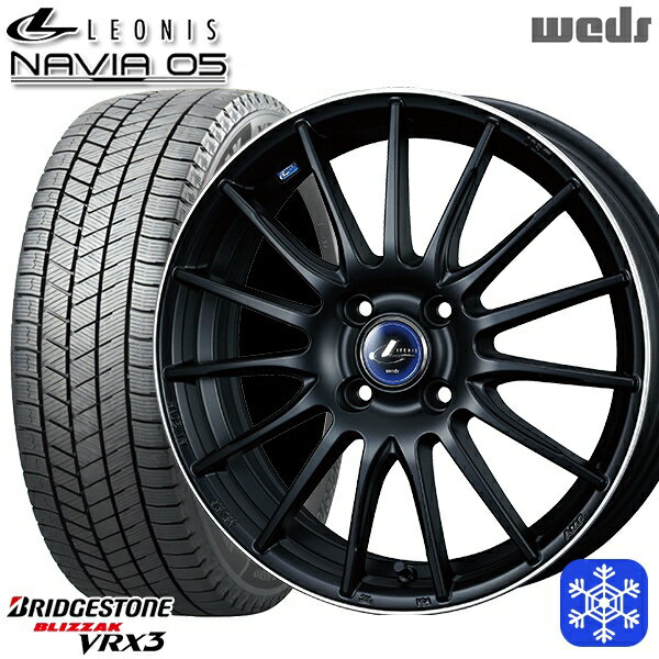 185/55R16 フィットシャトル 2023〜2024年製 ブリヂストン ブリザック VRX3 Wedd ウェッズ レオニス ナヴィア05 MBP 16インチ 6.0J 4H100 スタッドレスタイヤホイール4本セット