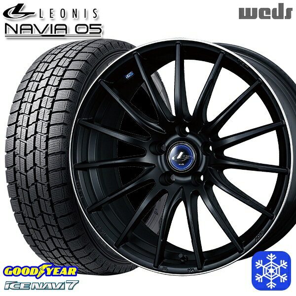 225/45R18 クラウン レヴォーグ 2021〜2022年製 グッドイヤー アイスナビ7 Wedd ウェッズ レオニス ナヴィア05 MBP 18インチ7.0J 5H114.3 スタッドレスタイヤホイール4本セット