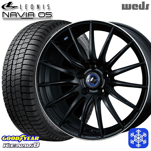 225/60R17 アルファード ヴェルファイア 2023〜2024年製 グッドイヤー アイスナビ8 Wedd ウェッズ レオニス ナヴィア05 MBP 17インチ 7.0J 5H114.3 スタッドレスタイヤホイール4本セット