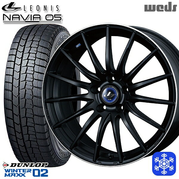 225/45R18 95T クラウン レヴォーグ 2023年製 ダンロップ ウィンターマックス WM02 ■ Wedd ウェッズ レオニス ナヴィア05 MBP 18インチ7.0J 5H114.3 スタッドレスタイヤホイール4本セット