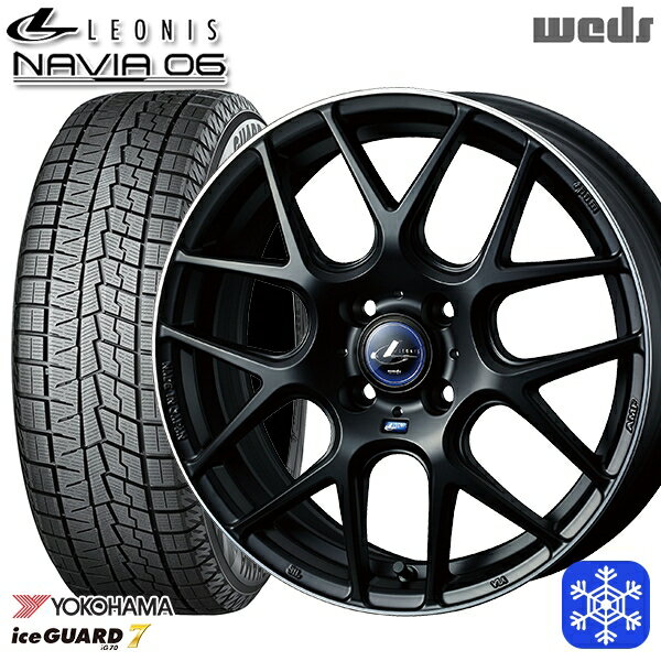 205/45R17 アクア デミオ 2023〜2024年製 ヨコハマ アイスガード IG70 Weds ウェッズ レオニス ナヴィア06 MBP 17インチ 6.5J 4H100 スタッドレスタイヤホイール4本セット