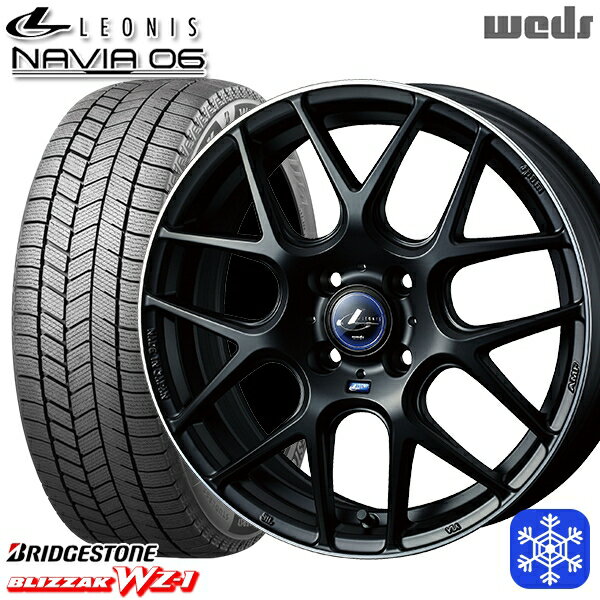 205/45R17 アクア デミオ 2025年製 ブリヂストン ブリザック WZ1 Weds ウェッズ レオニス ナヴィア06 MBP 17インチ 6.5J 4H100 新品 スタッドレス1台分4本セット