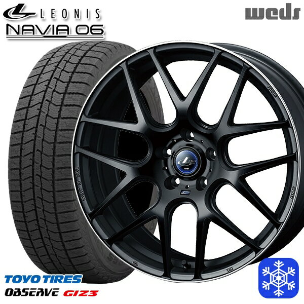 225/55R18 デリカD5 エクストレイル 2024年製 トーヨー オブザーブ ギズ3 Weds ウェッズ レオニス ナヴィア06 MBP 18インチ 7.0J 5H114.3 スタッドレスタイヤホイール4本セット